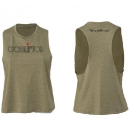 Camiseta de tirantes CrossLiftor para mujer - Caqui