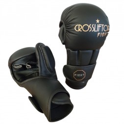 Gants Sparring MMA Cuir - Noir - la paire