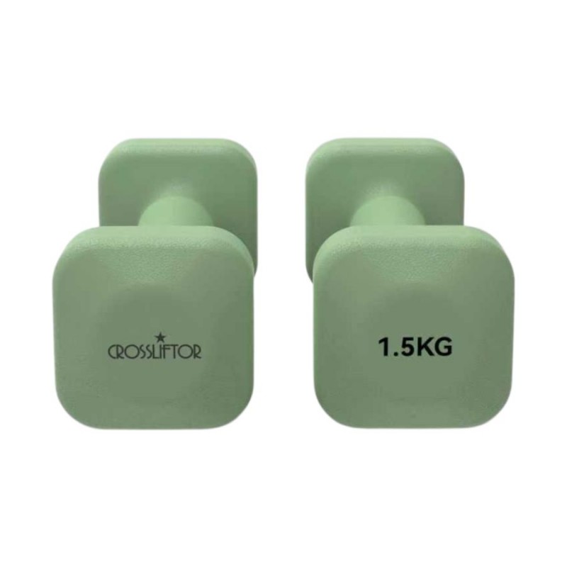 Haltères Carré PVC - La paire 1.5kg Haltères Carré PVC - La paire 1.5kg