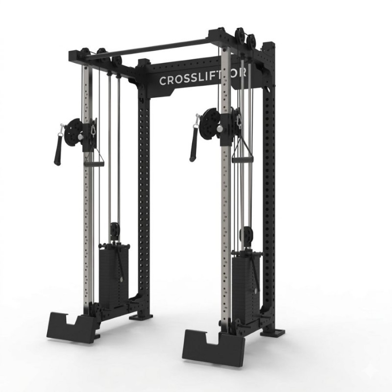 Rack poulie double prise X2 - Colonne de poids