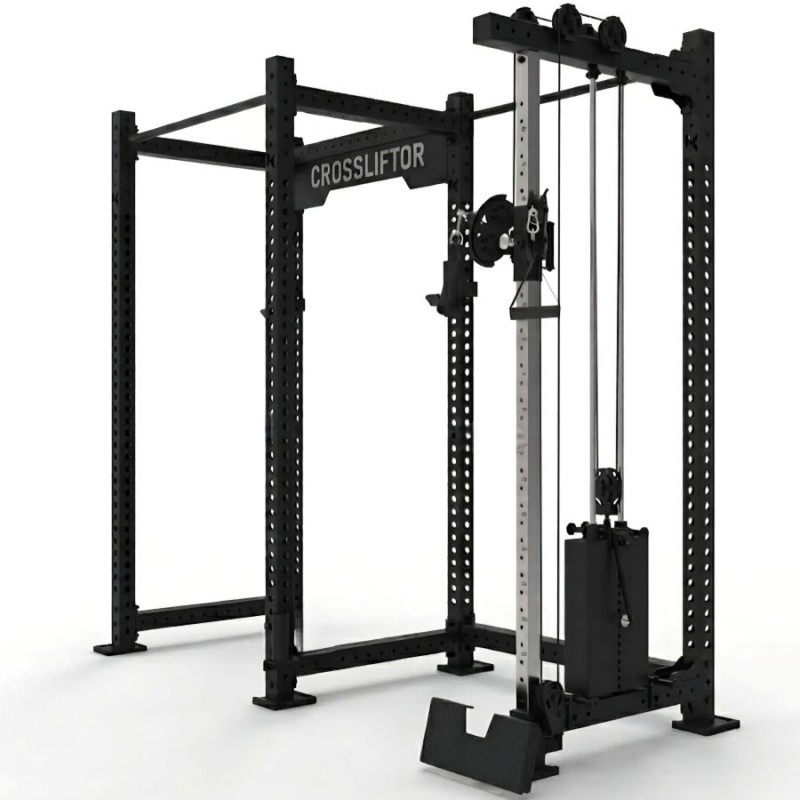 Squat rack double grip pulley - Weight column