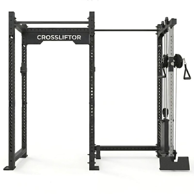 Squat rack double grip pulley