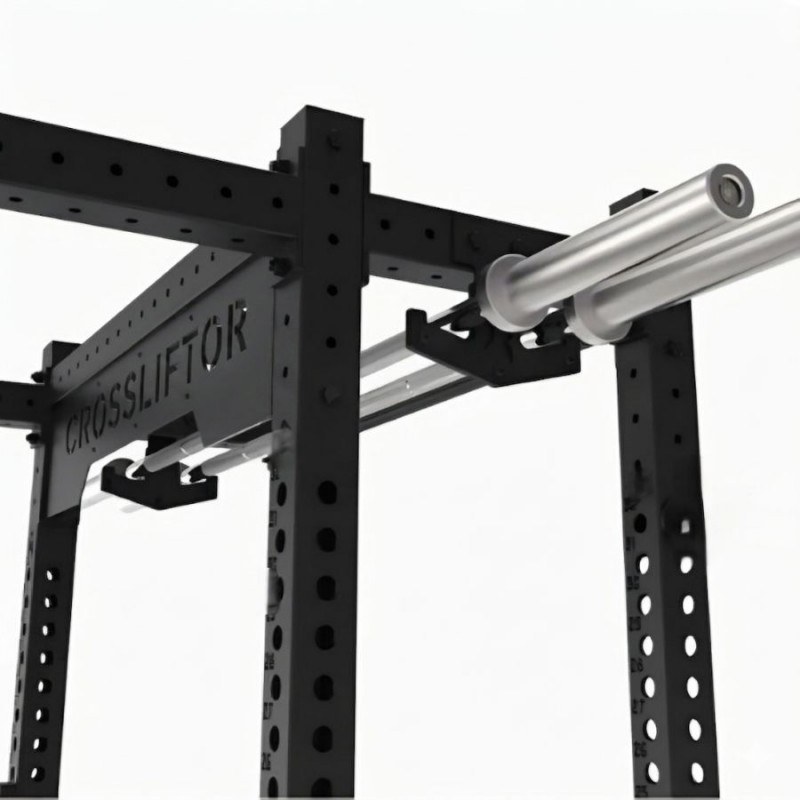 Rangement horizontal barre haltérophilie sur rack Rangement horizontal barre haltérophilie sur rack
