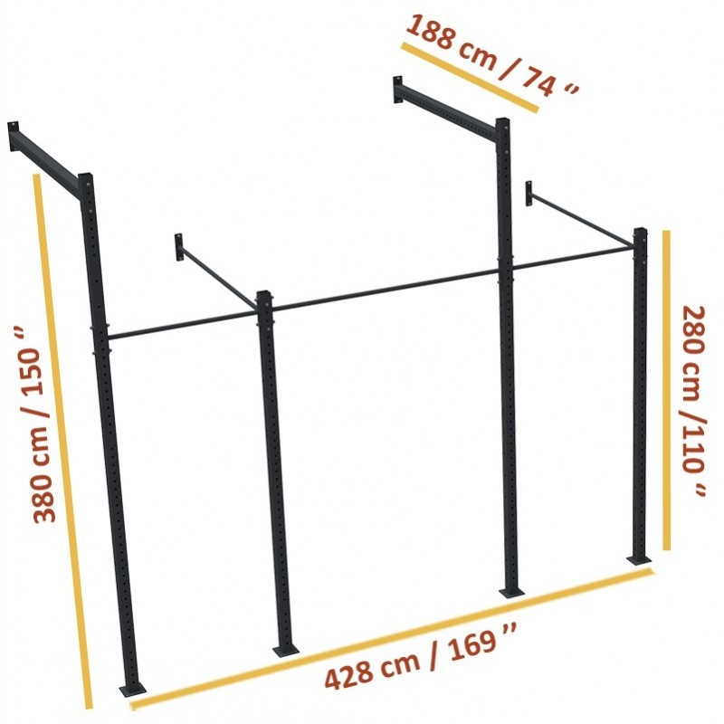 Jaula de pared Muscle up rust 188 x 428 cm