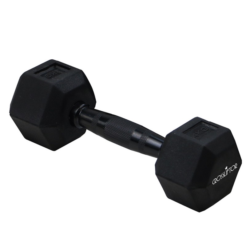 HALTERE CAOUTCHOUC HEXAGONAL 12.5 KG POUR LA MUSCULATION