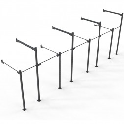 Rust Outdoor Wallmount Muscle Up Rig - 7 stations
