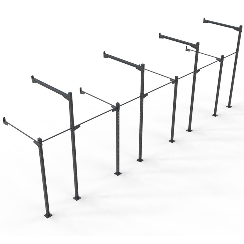 Rust Outdoor Wallmount Muscle Up Rig - 7 stations