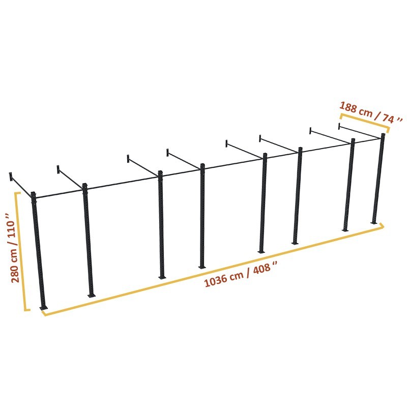 TANQUE jaula de pared 188x1036