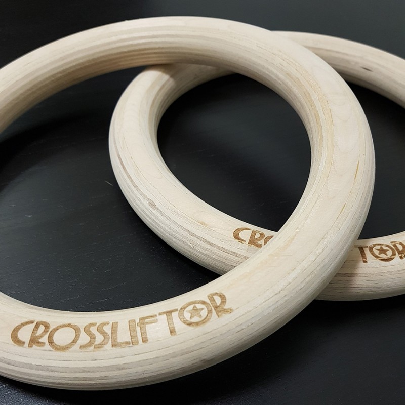 Paire d'anneaux de gymnastique en bois pour FST-DOUBLE PRO TOORX