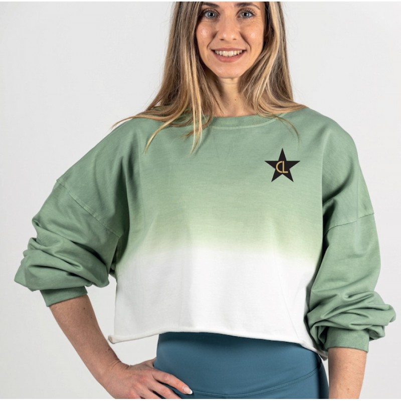 Crop Hoodie CrossLiftor - Green - Woman