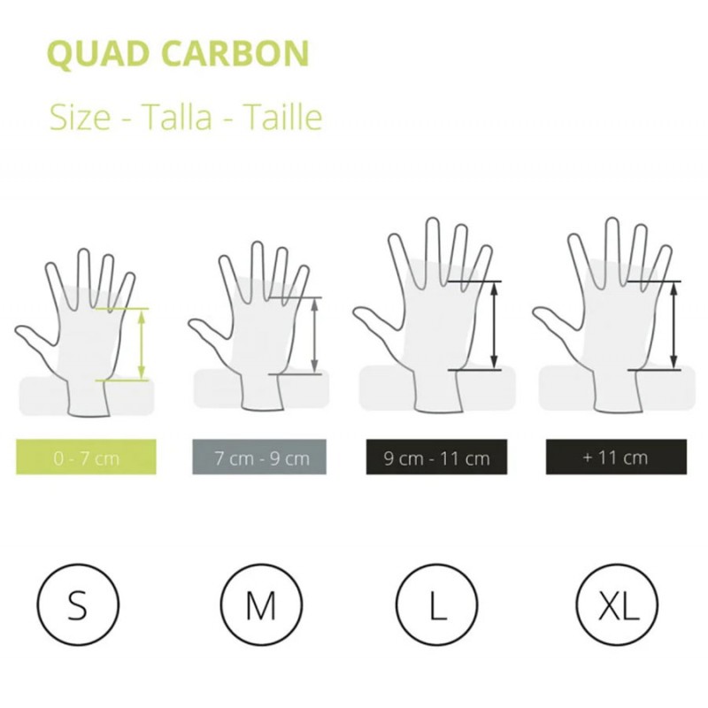 Velites Quad Carbon - Fingerless Grips - Size