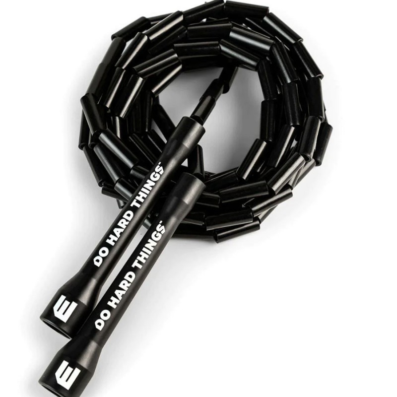 Corde à sauter réglable dans une pochette (noir, PP, 80g) comme objets  publicitaires Sur