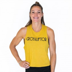 CrossLiftor Camiseta de tirantes mostaza