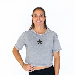 Camiseta gris CrossLiftor Crop Top