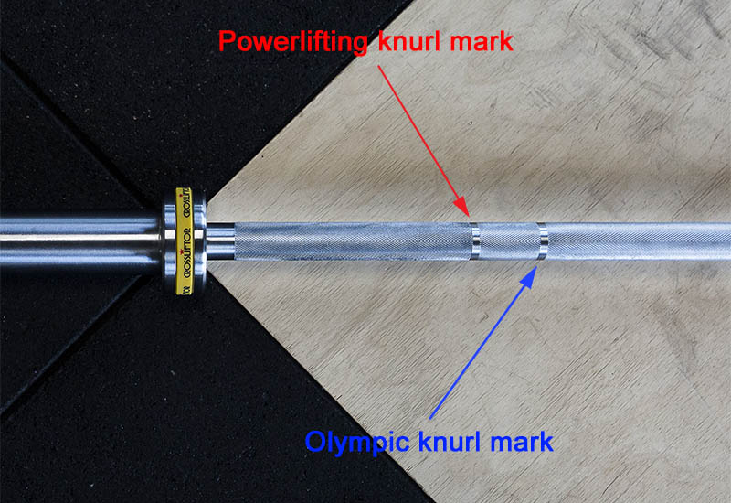 Barre olympique double marquage halterophilie powerlifting Barre olympique double marquage halterophilie powerlifting